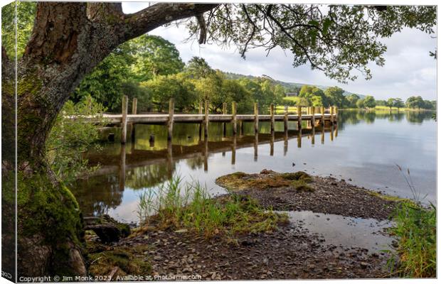 Monk Coniston Jetty, Coniston Water Canvas Print by Jim Monk
