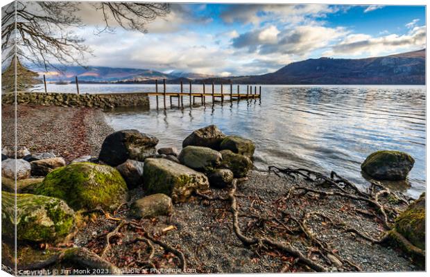 Hawes End Jetty, Derwent Water Canvas Print by Jim Monk