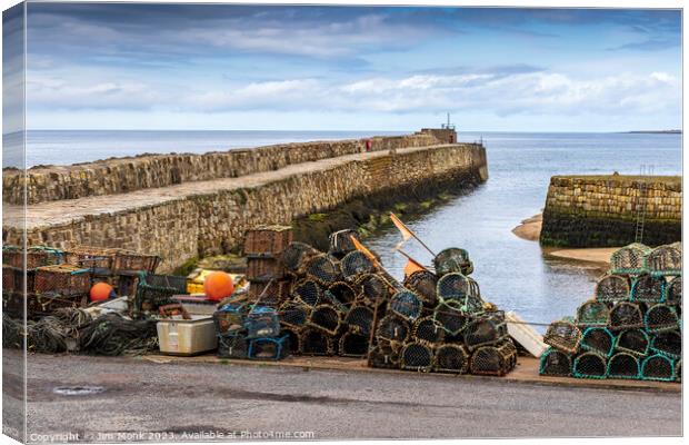 St Andrews Harbourside Canvas Print by Jim Monk