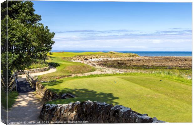 The wonderful 15th, Kingsbarns Golf Links Canvas Print by Jim Monk