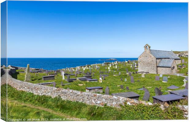 St Patrick's Church on the Anglesey Cliffs Canvas Print by Jim Monk