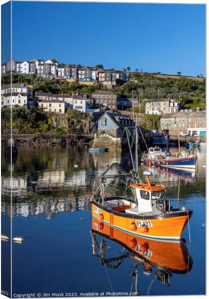 The Inner Harbour of Mevagissey Canvas Print by Jim Monk