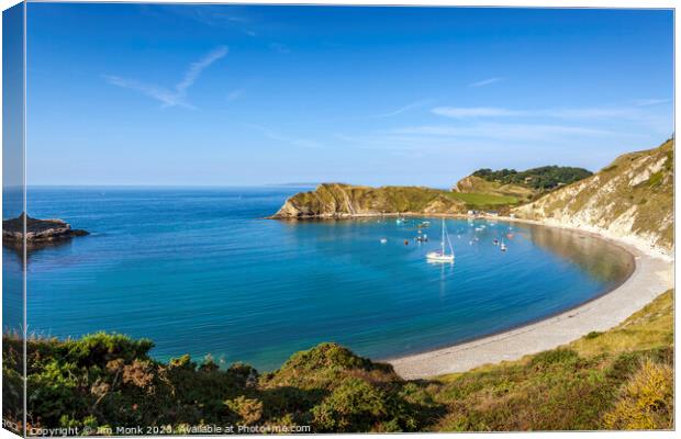 Serenity at Lulworth Cove Canvas Print by Jim Monk