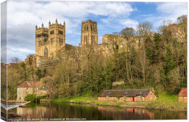 Durham Cathedral on the River Wear Canvas Print by Jim Monk