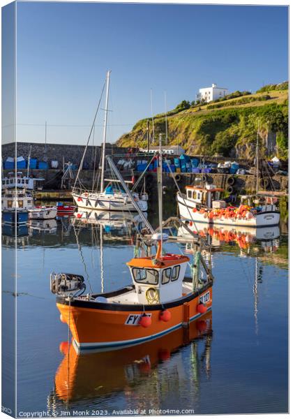The Inner Harbour of Mevagissey in Cornwall Canvas Print by Jim Monk