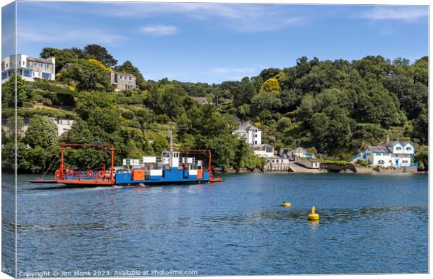 Bodinnick Ferry & Ferryside, Cornwall Canvas Print by Jim Monk