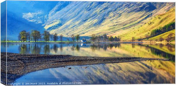 Morning Reflections at Buttermere Canvas Print by Jim Monk