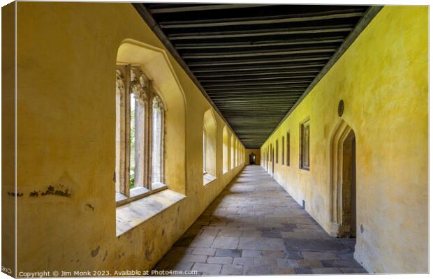 Magdalen College Cloisters Interior Canvas Print by Jim Monk