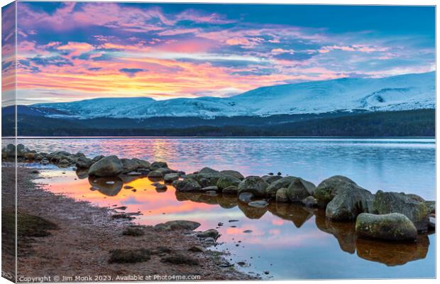 Loch Morlich Sunrise Canvas Print by Jim Monk