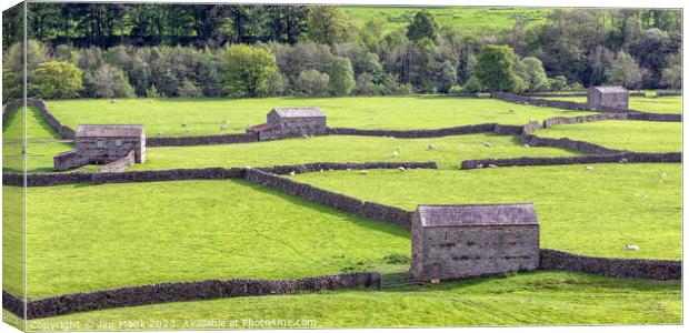 Gunnerside Meadows, Swaledale Canvas Print by Jim Monk