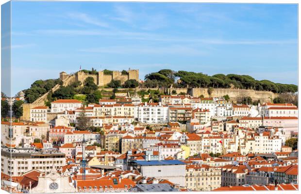 View from Miradouro de Sao Pedro in Lisbon Canvas Print by Jim Monk