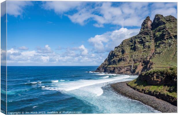 Punta del Hidalgo coastline, Tenerife Canvas Print by Jim Monk