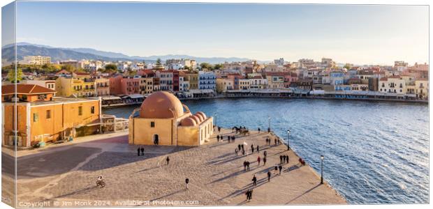 Harbour View, Chania Canvas Print by Jim Monk