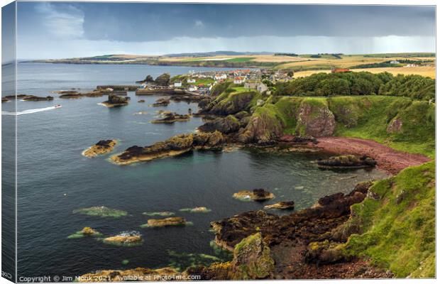 St Abbs and Starney Bay Canvas Print by Jim Monk