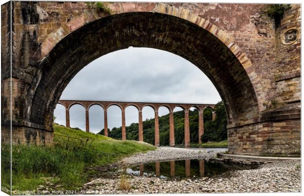 Leaderfoot Viaduct Canvas Print by Jim Monk