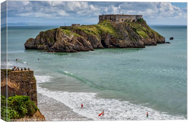 St Catherine's Island, Tenby Canvas Print by Jim Monk
