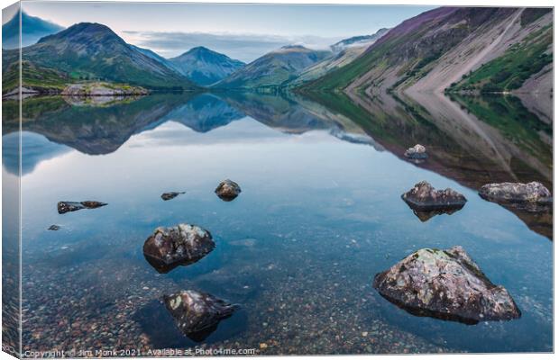 Wast Water Reflections Canvas Print by Jim Monk