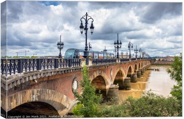 Pont de Pierre bridge, Bordeaux Canvas Print by Jim Monk