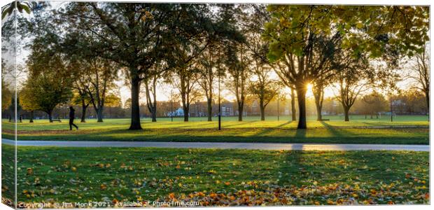 Victoria Park in autumn, Leicester Canvas Print by Jim Monk