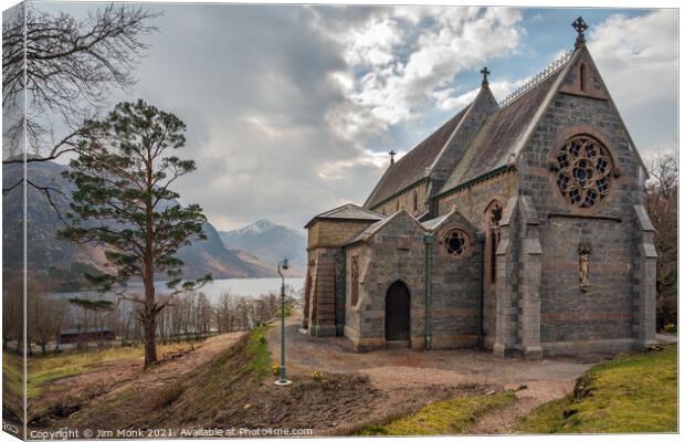 St Mary and St Finnan Church, Glenfinnan Canvas Print by Jim Monk