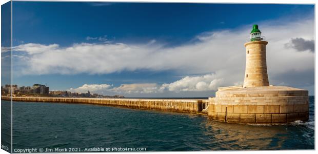 St. Elmo Lighthouse, Valletta Canvas Print by Jim Monk