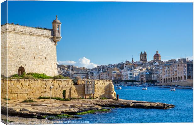 Fort St Angelo, Valletta  Canvas Print by Jim Monk