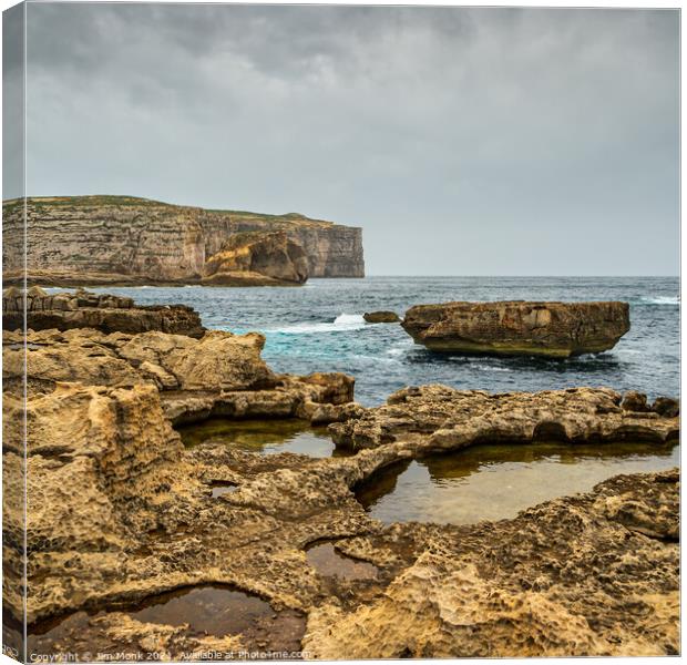 Dwejra Bay, Gozo  Canvas Print by Jim Monk