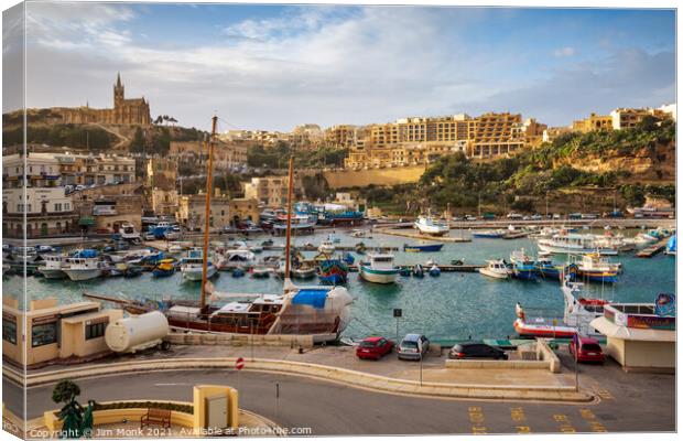 Mgarr Harbour, Gozo  Canvas Print by Jim Monk