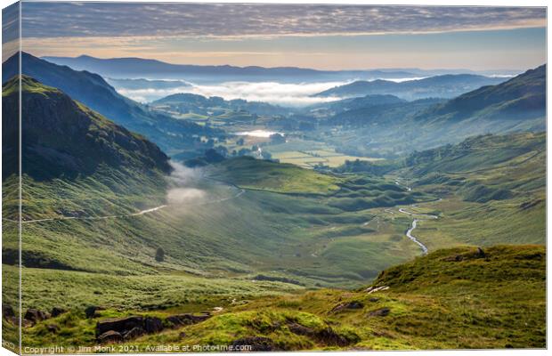 Wrynose Pass, Lake District Canvas Print by Jim Monk