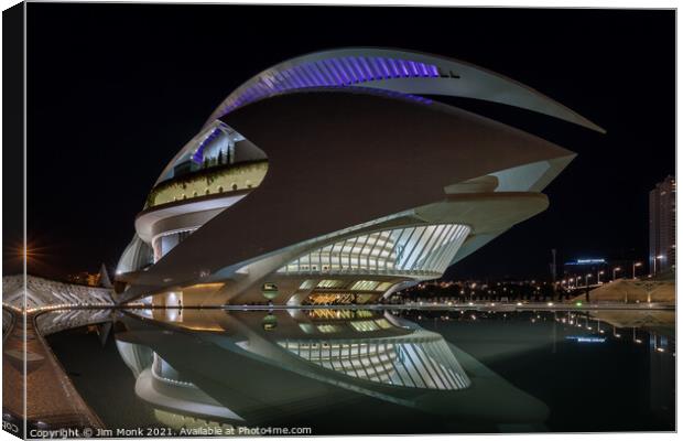 City of Arts and Sciences, Valencia. Canvas Print by Jim Monk