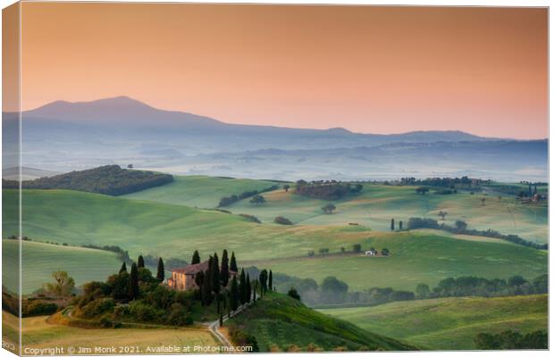 Podere Belvedere, Tuscany Canvas Print by Jim Monk