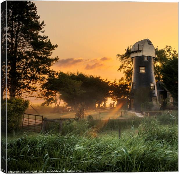 The Old Mill, Norfolk Broads Canvas Print by Jim Monk