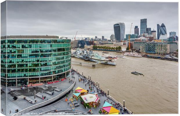 London Skyline from the South Bank Canvas Print by Jim Monk