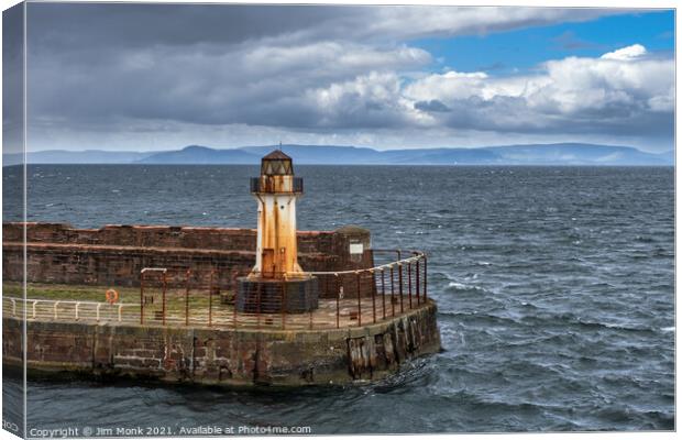 Ardrossan Lighthouse Canvas Print by Jim Monk