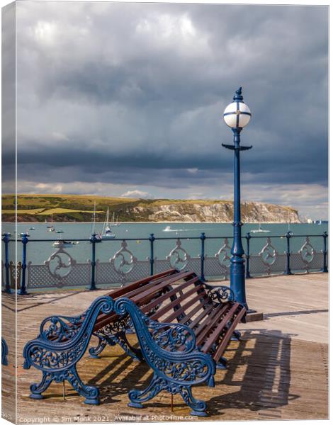 Swanage pier and bay, Dorset Canvas Print by Jim Monk