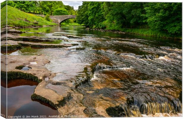 Stainforth Force, Yorkshire Dales Canvas Print by Jim Monk