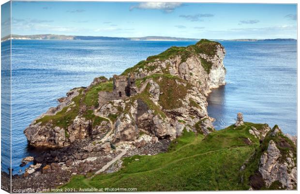 Kinbane Head and Castle Canvas Print by Jim Monk