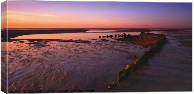 Remains of Sea Defenses, Sutton-on-Sea, Lincolnshire Canvas Print by Tony Gaskins
