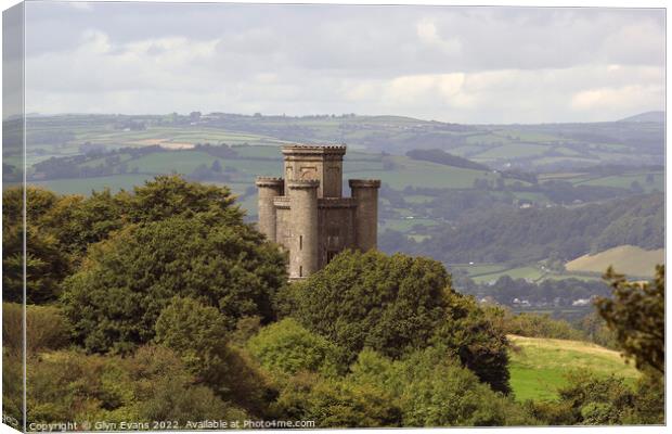 Paxtons Tower overlooking the Towy Valley Canvas Print by Glyn Evans
