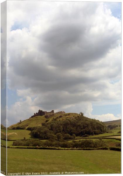 Storm Clouds over Carreg Cennen. Canvas Print by Glyn Evans