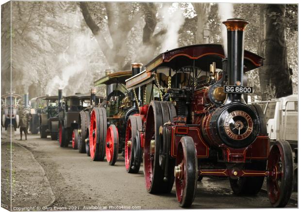  Traction Engine Parade Canvas Print by Glyn Evans