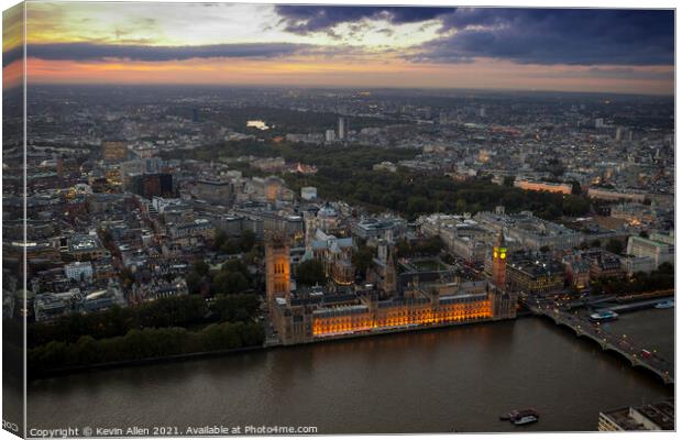 Westminster Evening Canvas Print by Kevin Allen