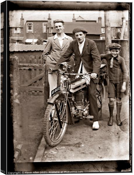 Vintage Motocycle , original vintage negative Canvas Print by Kevin Allen