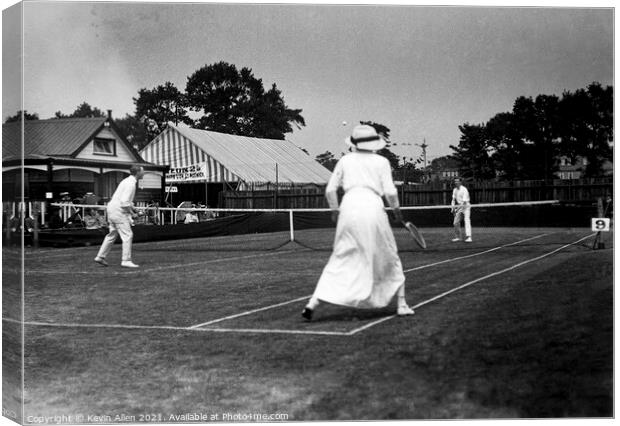 Vintage Tennis doubles , original vintage negative Canvas Print by Kevin Allen
