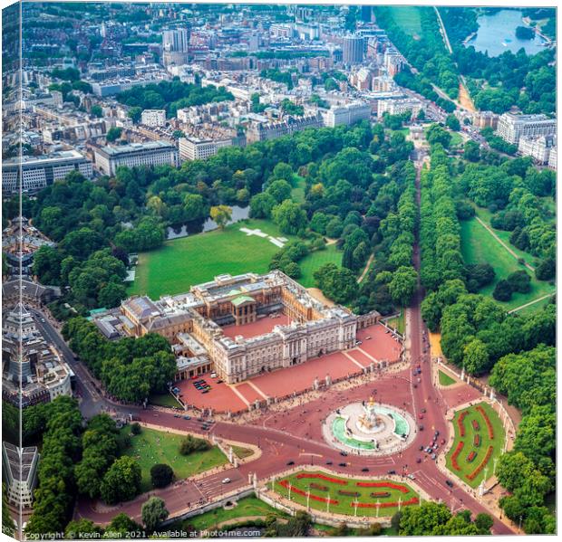 Aerial view of Buckingham Palace Canvas Print by Kevin Allen