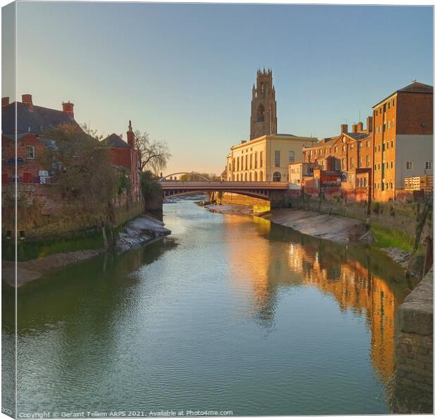 Boston Stump and The Haven, Boston, Lincolnshire, England Canvas Print by Geraint Tellem ARPS