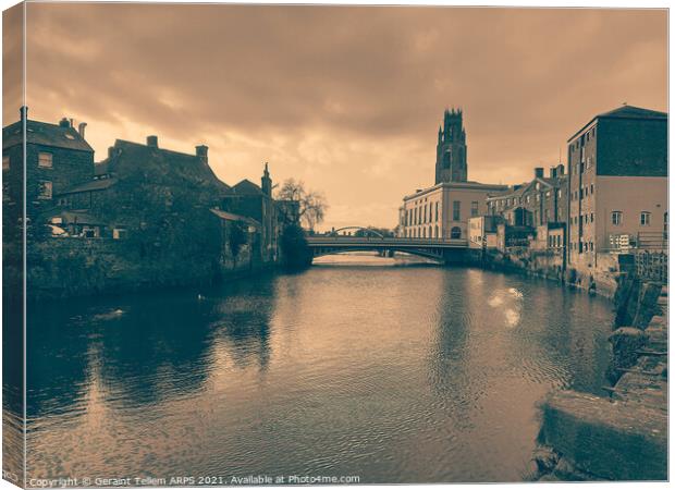 Boston Stump and The Haven, Boston, Lincolnshire, England Canvas Print by Geraint Tellem ARPS