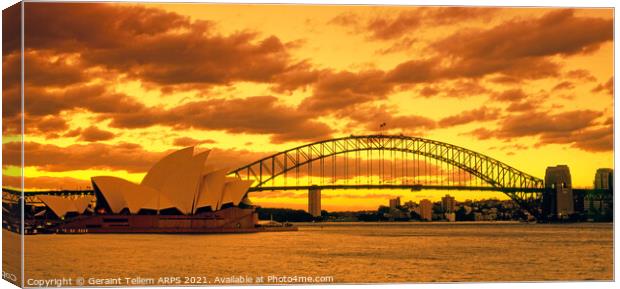 Sydney Opera House and Harbour Bridge, New South Wales, Australia Canvas Print by Geraint Tellem ARPS