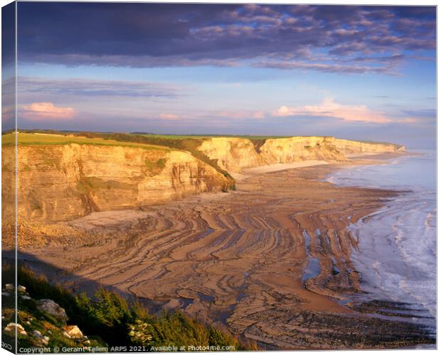 Looking towards Nash Point, Glamorgan Heritage coast, South Wales Canvas Print by Geraint Tellem ARPS