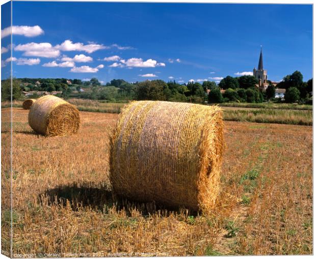 Hay Bales, near Witham, Kent Canvas Print by Geraint Tellem ARPS